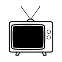 Retro television icon graphic design element isolated on white background vector