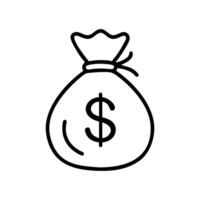 White money bag graphic design element isolated on white background vector