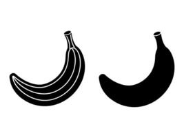 Two bananas graphic design elements isolated on white background vector