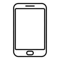 Smartphone icon line drawing on white background vector