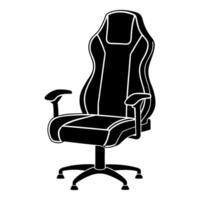 A black and white drawing of a computer chair vector