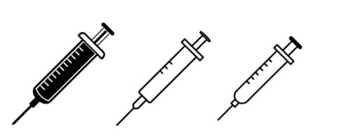 Syringe silhouette set isolated on white background vector