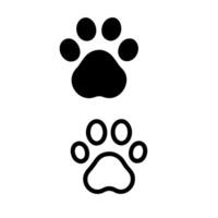 Single white dog paw print graphic isolated on white background vector