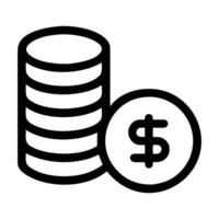 Single coin icon set isolated on white background vector