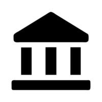 Simple bank building icon white graphics isolated on white background vector