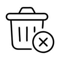 High quality delete icon graphic isolated on white background vector