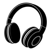 Stylish headphone design with ear cups isolated on white background vector