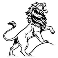 Roaring lion graphic design element isolated on white background vector