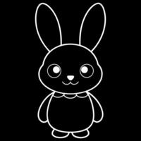 Adorable white bunny icon design isolated on white background vector