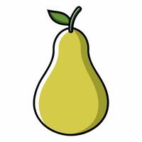 Single pear illustration isolated on white background vector