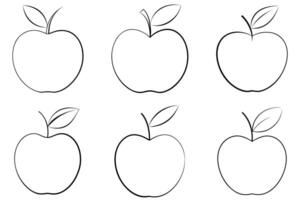 Apple outline set illustration isolated on white background vector