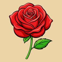 Hand drawn red rose icon illustration for design projects vector