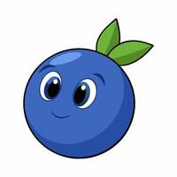 Blueberry illustration design element isolated on white background vector