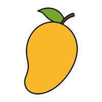 Single mango illustration isolated on white background vector