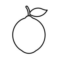 Lemon outline graphic isolated on white background vector