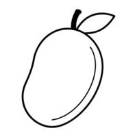 Mango outline graphic isolated on white background vector