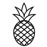 Pineapple outline graphic isolated on white background vector