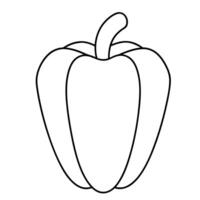 Capsicum pepper outline graphic isolated on white background vector