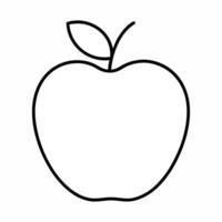 Simple apple outline illustration isolated on white background vector