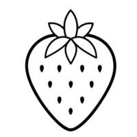 Simple strawberry outline graphic isolated on white background vector