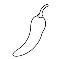 Chili pepper outline graphic isolated on white background vector