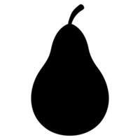 Simple pear silhouette graphic isolated on white background vector