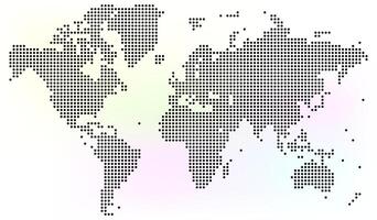 Abstract dotted world map outlines all major continents. Realistic dotted world map design promotes global perspective with a clean dotted world map alignment. vector
