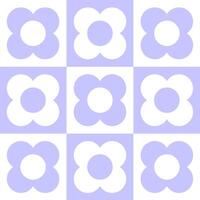 Retro Floral Grid with Violet Floral Seamless Pattern vector