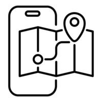 Navigation App line icon vector