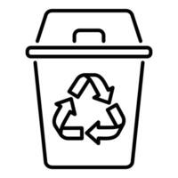 Recycling bin minimal icon vector