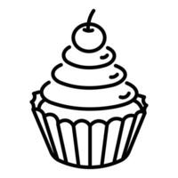 Cupcake line icon vector