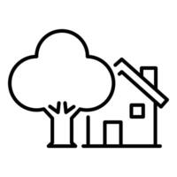 Home front yard line icon vector