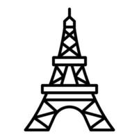 Eiffel Tower line icon vector