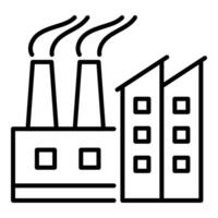Factory line icon with editable stroke vector