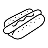 Hotdog line icon vector
