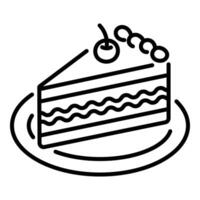 A slice of cake line icon vector