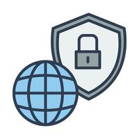 Cybersecurity shield color icon vector