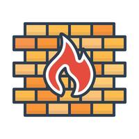 Firewall color icon vector