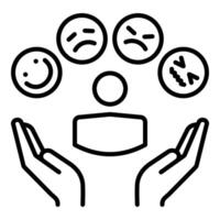 Provide psychological support line icon vector