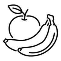 Apple and banana line con vector