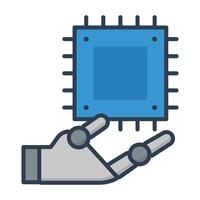 AI robotics color icon vector