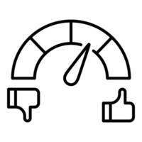 Customer satisfaction icon featuring thumbs up and down, symbolizing service approval, customer opinion, and performance feedback. vector