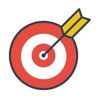 bow and arrow flat icon, symbolizing target, goal, focus and aim vector