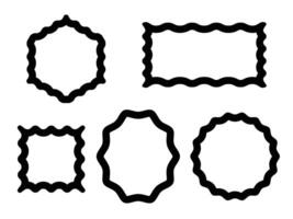 Geometric shape with wavy inner edges frames, border, mirror, photo frame vector