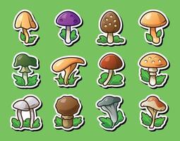 Cute Mushroom Digital Asset Available for Sticker and Background oncept vector