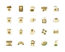 Coffee and Cafe Gradient Icon for Restaurant Background Requirement. vector