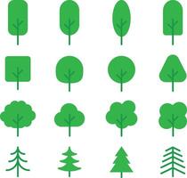 A Set of Tree Solid Icon, Simple Modern Collection for Design, Web Sites, Apps, Cards. Contains Linear Images of Deciduous and Coniferous Trees vector