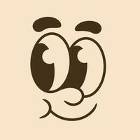 Minimal Retro Cartoon Face for Funny Apparel and Stickers vector