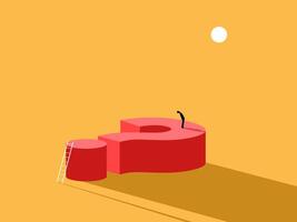 Businessman standing on a big problem and finding a way out vector