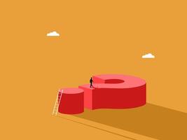 Businessman walking on a big problem and finding a way out vector